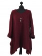 Italian Lagenlook Front Button Tunic Top wine