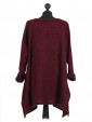 Italian Lagenlook Front Button Tunic Top wine back