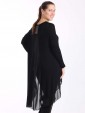 Italian Lagenlook High Low Chiffon Dress-Black 3