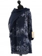 Italian Lagenlook Printed Sequin Hem Tunic Top-Navy side