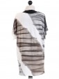 Italian Lagenlook Tye & Dye High Low Sequin Hem Tunic Top With Scarf - grey back