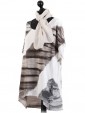 Italian Lagenlook Tye & Dye High Low Sequin Hem Tunic Top With Scarf - grey side