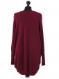  Italian Lagnelook Smoking Side Hem Knitted Top Maroon Back