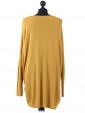  Italian Lagnelook Smoking Side Hem Knitted Top Mustard Back