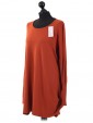  Italian Lagnelook Smoking Side Hem Knitted Top Rust Side