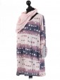 Italian Polka Dot Top With Sequined Shoulders & Scarf-Dusty pink side