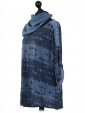 Italian Polka Dot Top With Sequined Shoulders & Scarf-Navy side