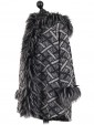 Ladies Woollen Fur Hooded Coat charcoal side