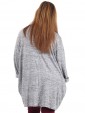 Italian Quirky Front Pocket Top Grey Back