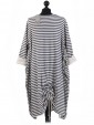 Italian Stripy Tunic Dress with Tied Hem-Navy back