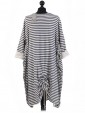 Italian Stripy Tunic Dress with Tied Hem-Navy back