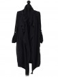 Italian Ladies Waterfall Cardigan With Front pocket black