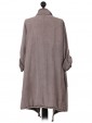 Italian Ladies Waterfall Cardigan With Front pocket mocha back