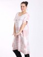 Italian Tie dye front pocket quirky linen dress-Dusty Pink side