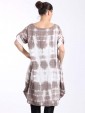 Italian Tie dye front pocket quirky linen dress-Mocha back