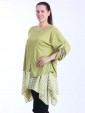 Italian Two Piece Plain And Check Pattern Cotten Top-Lime sid3