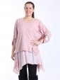 Italian Two Piece Plain And Check Pattern Cotton Top-Nude