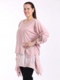 Italian Two Piece Plain And Check Pattern Cotton Top-Nude side