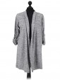 Italian Ladies Waterfall Cardigan grey