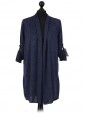 Italian Ladies Waterfall Cardigan navy