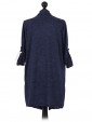 Italian Ladies Waterfall Cardigan navy back