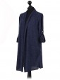 Italian Ladies Waterfall Cardigan navy side