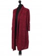 Italian Ladies Waterfall Cardigan wine side