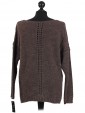 Italian Woollen Knitted Jumper Dar Grey Back