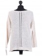 Italian Woollen Knitted Jumper Cream Back