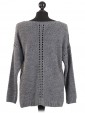 Italian Woollen Knitted Jumper Grey Back