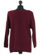 Italian Woollen Knitted Jumper Maroon Back