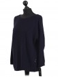 Italian Woollen Knitted Jumper Navy Side