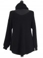 Italian Woollen Round Hem Knitted Jumper Black Back