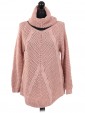 Italian Woollen Round Hem Knitted Jumper Pink