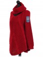 Italian Woollen Round Hem Knitted Jumper Red Side