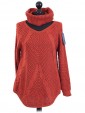 Italian Woollen Round Hem Knitted Jumper Rust 