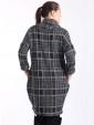 Knitted Check Pattern Cowl Neck Top-Black 2