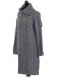 Italian Knitted Cowl Neck Chunky Jumper Grey Side