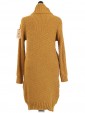 Italian Knitted Cowl Neck Chunky Jumper Mustard Back