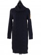 Italian Knitted Cowl Neck Chunky Jumper Navy