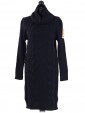 Italian Knitted Cowl Neck Chunky Jumper Navy