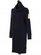 Italian Knitted Cowl Neck Chunky Jumper Navy Side