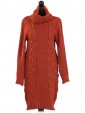 Italian Knitted Cowl Neck Chunky Jumper Rust