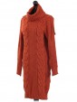 Italian Knitted Cowl Neck Chunky Jumper Rust Side