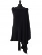 Italian Cashmere Mix angled quirky Poncho Black 