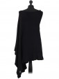 Italian Cashmere Mix angled quirky Poncho Black 