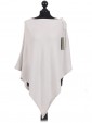 Ladies Cashmere Mix Side Zip Detail Knitted Poncho Shrug light_mocha