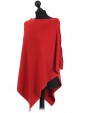 Ladies Cashmere Mix Side Zip Detail Knitted Poncho Shrug light_rust side