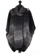 Ladies Wool mix Knitted Poncho charcoal