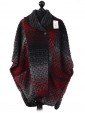 Ladies Wool mix Knitted Poncho wine